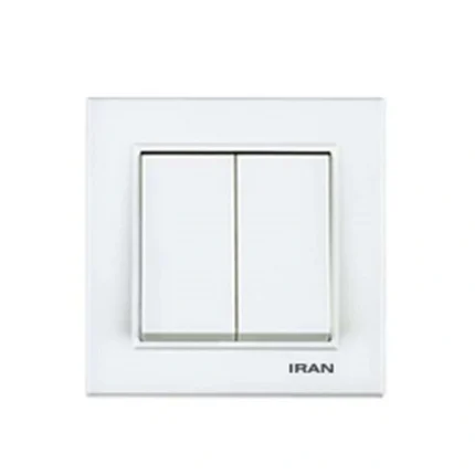 خرید عمده کلید دوپل برلیان ایران الکتریک سفید
