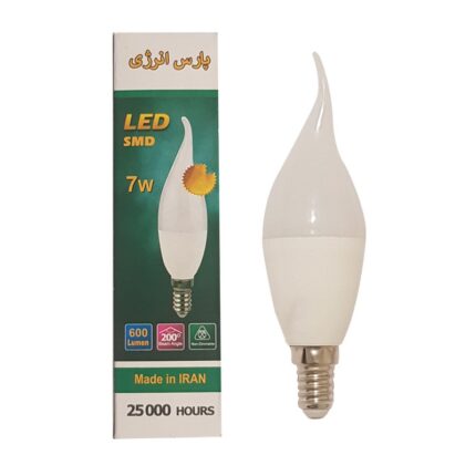 لامپ 7 وات LED پارس انرژی اشکی پایه E14 - عمده و تکی